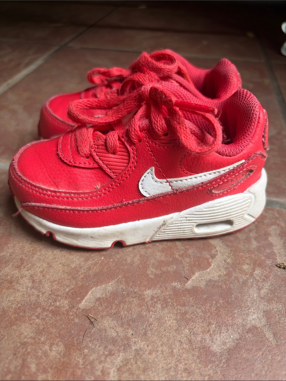 Nike Kids Red and White Sneakers